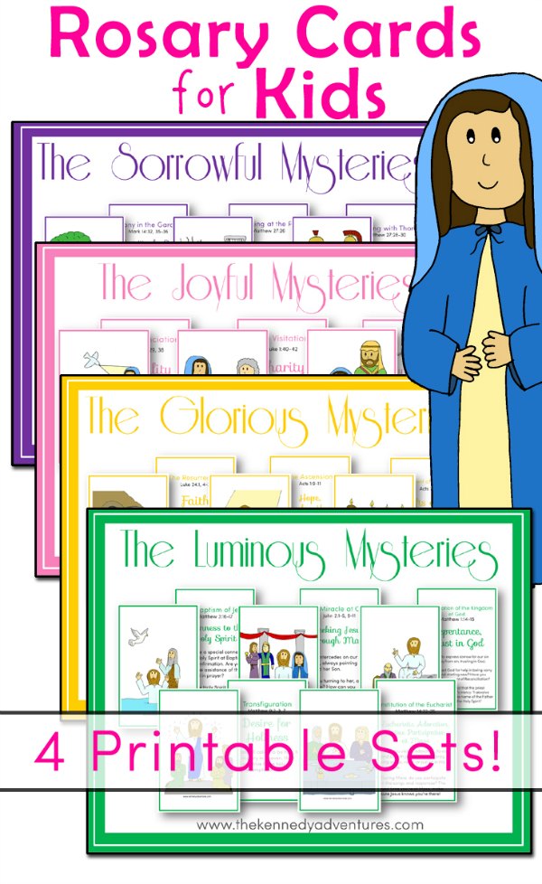 Printable Rosary Cards For Catholic Kids The Kennedy Adventures 