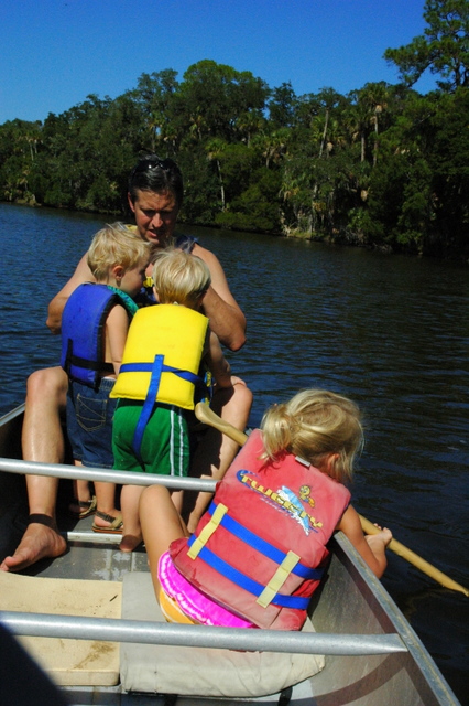 canoeing with children