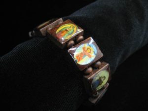 wooden saints bracelet