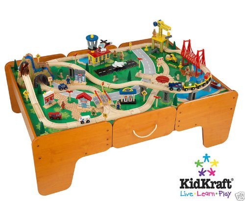 KidKraft train table and trains