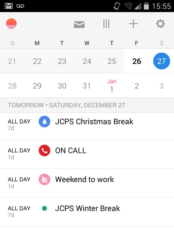 sunrise calendar app