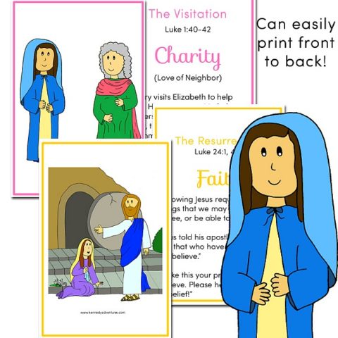printable rosary cards for Catholic kids