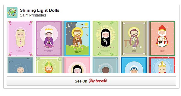 Catholic Saint Printables from Shining Light Dolls 