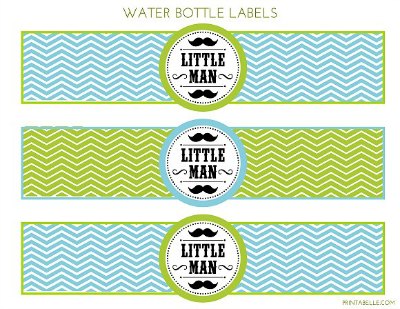 little man water bottle labels