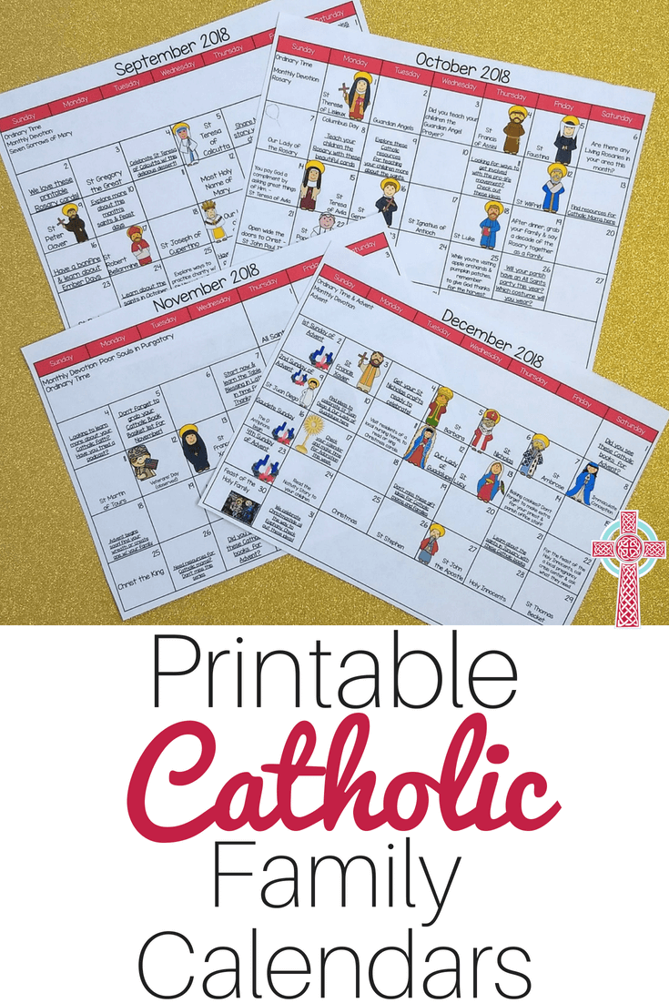 Trying to live the liturgical year with your children? Pick up these Catholic Family Calendar printables and make your life a little simpler.
