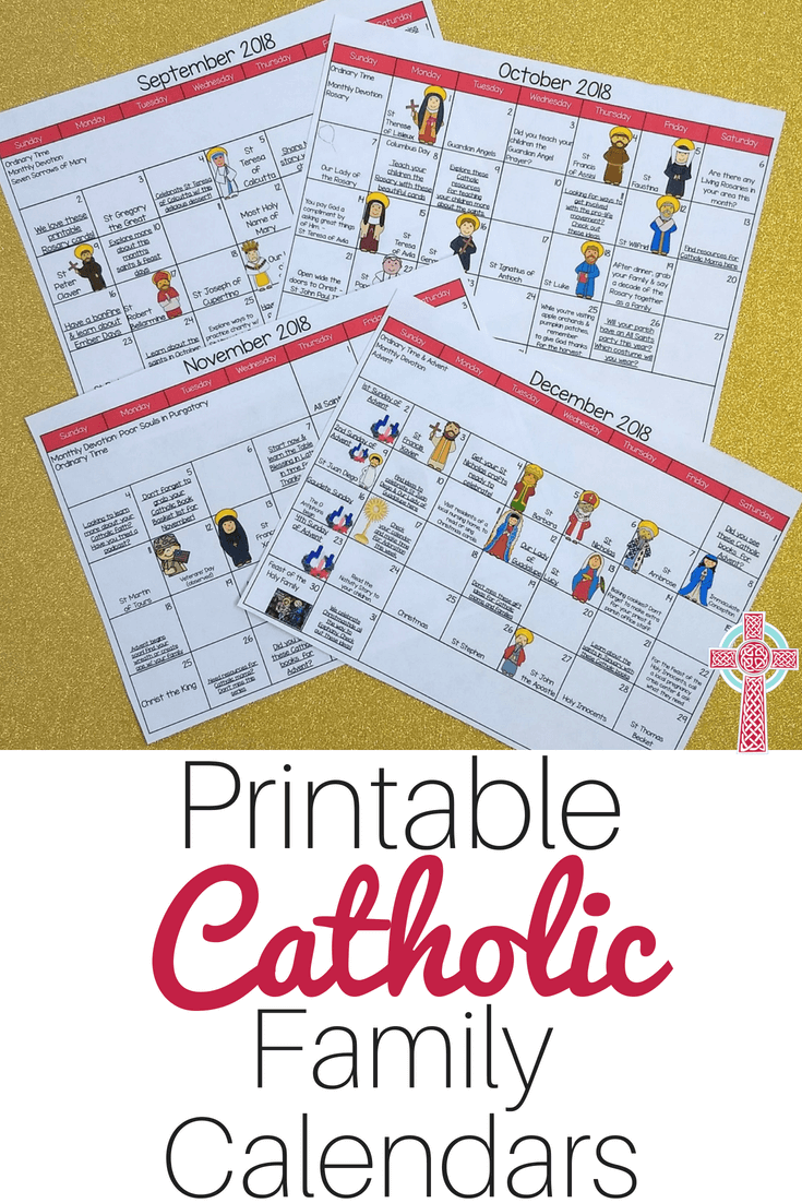 Printable Catholic Family Calendars to Make Your Life Easier The