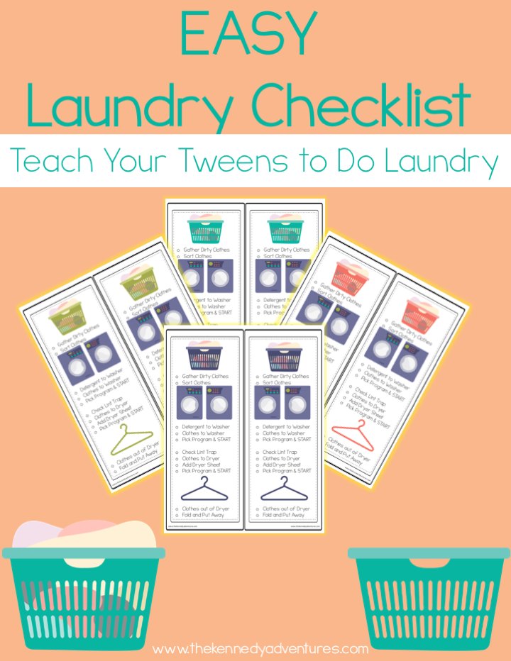Want to have your tweens learn to do laundry? Arm them with this handy checklist. #FreeToBe