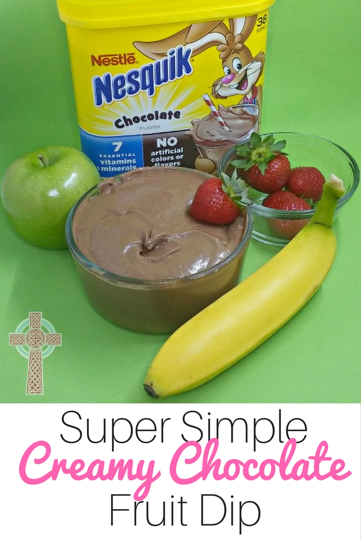 Super Simple Creamy Chocolate Fruit Dip - perfect for an afternoon snack or serving at a party! #StirImagination ad