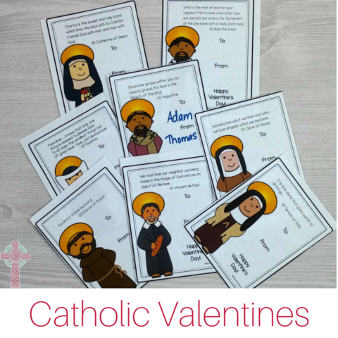 These printable Catholic Valentines are perfect for homeschoolers, Catholic students and more!