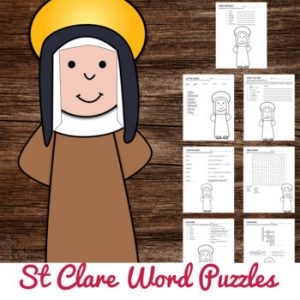 These St Clare Word Puzzles are perfect for your Catholic Students!