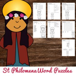 Saint Philomena Word Puzzles #CatholicPrintables