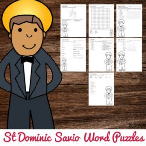 Saint Dominic Savio Word Puzzles